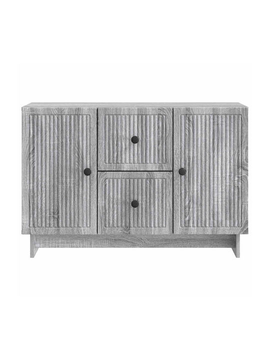 Wooden Sideboard with Drawers Gray Sonoma 89x34.5x60cm