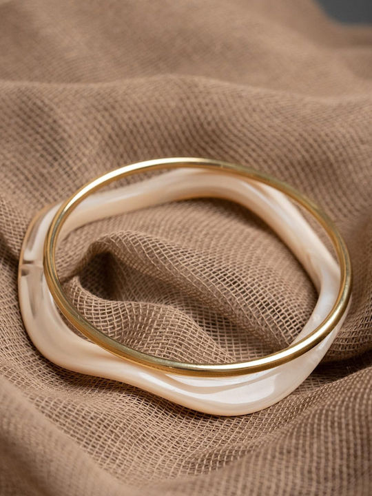 Late Again Women's Set of Bracelets Made of Stainless Steel Gold Plated 6.6cm
