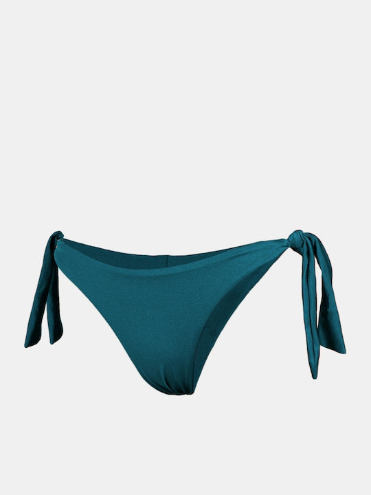 Bikini Brazil with Laces Teal