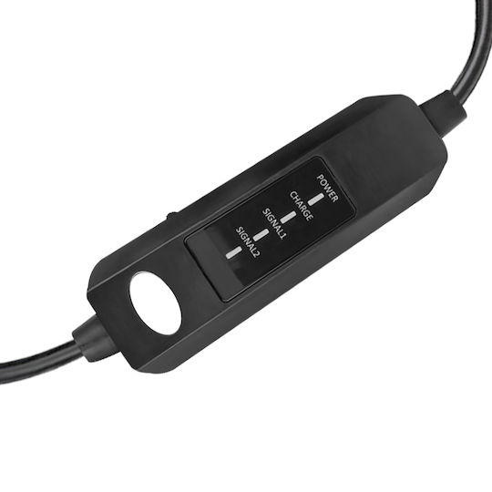 Avizar Cablu Încărcare Auto Tip 2 230v 13a 2 Moduri Ștecher Schuko 3.7kw Negru Alb