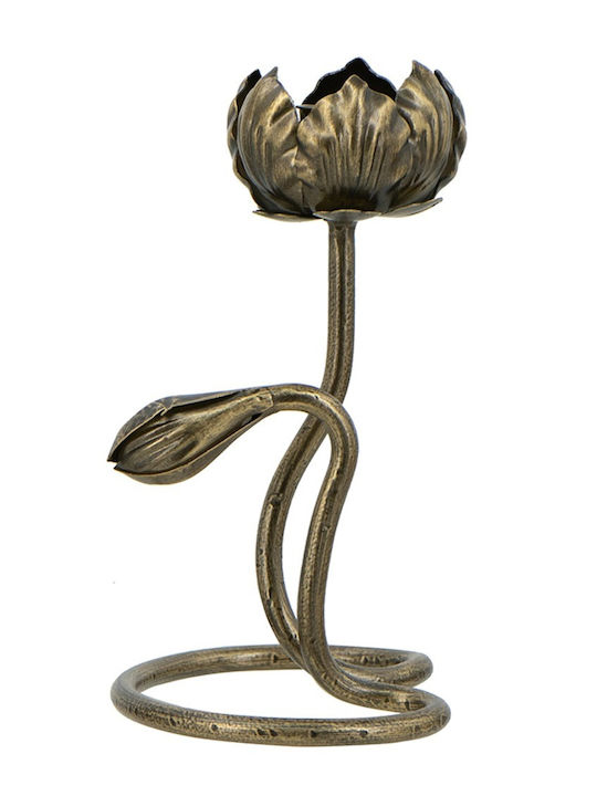 Artekko Metall Kerzenhalter in Gold Farbe 10x19x11.5cm