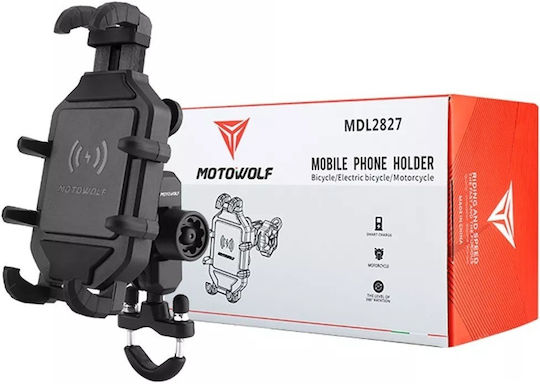 Motowolf Mdl2827d Βάση Κινητού Μοτοσυκλέτας Ρυθμιζόμενο Βραχίονα Τιμόνι Μαύρη