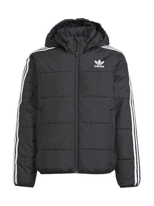Kids' Sports Jacket Short with Hood Black Adicolor