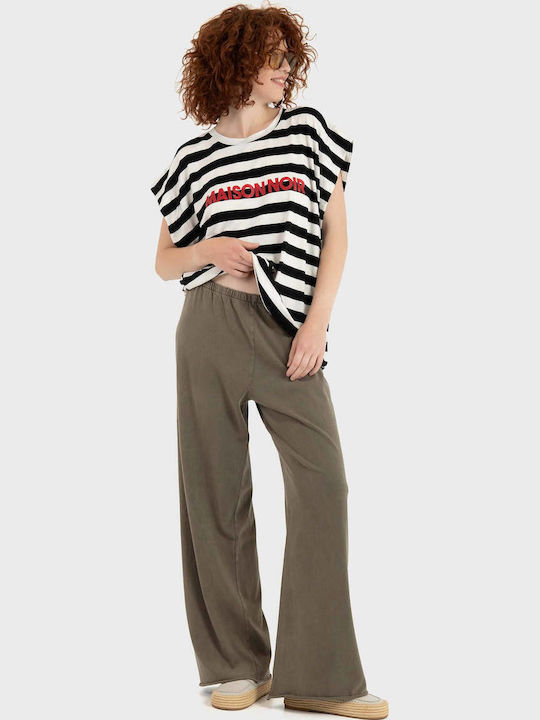 Damen Stoffhose in Lose Passform Taupe