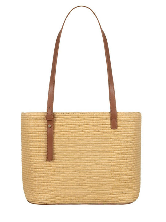 Fabric Women's Shoulder Bag Brown