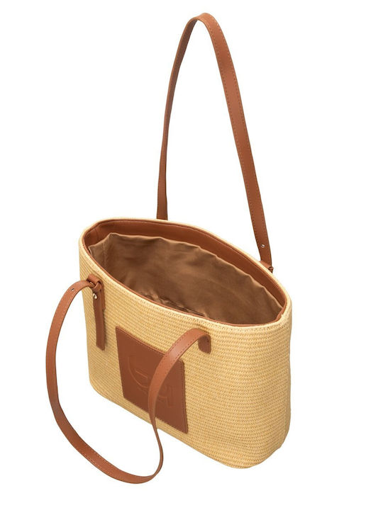 Fabric Women's Shoulder Bag Brown