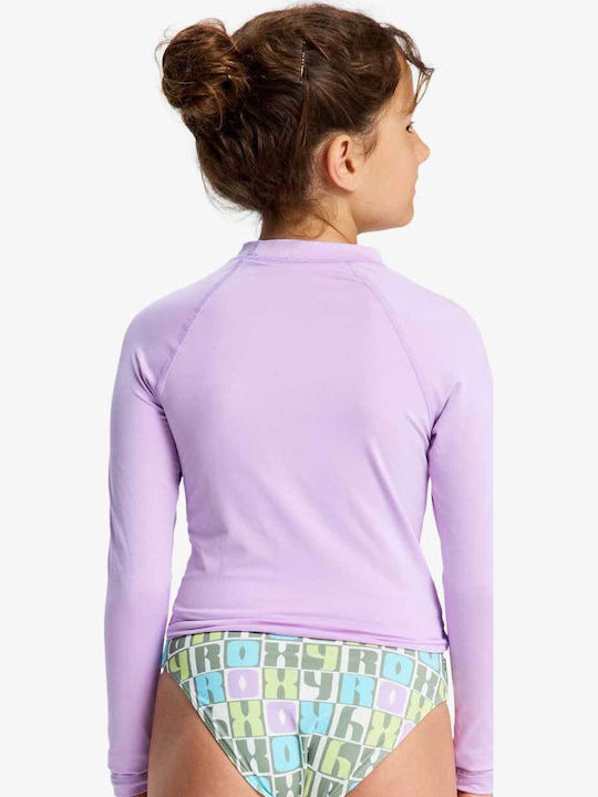 Roxy Kids Swimwear Rashguard With Long Sleeve Purple