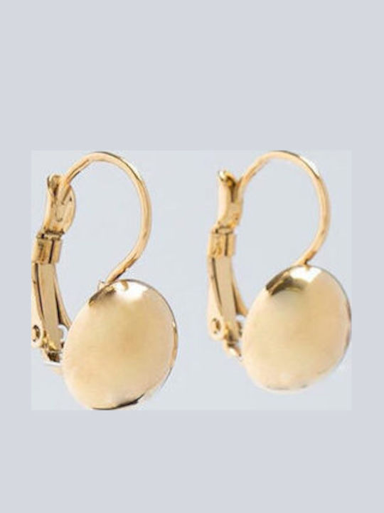 Late Again Dangle Steel Gold Plated Earrings