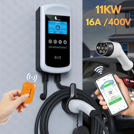 Qova Stație de Încărcare Montată pe Perete Monofazată 11kW cu Cablu Încorporat Tip 2