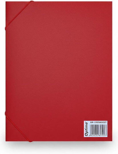 Optima Prod Din Plastic Plastic Folder Corner Elastic 40mm Width 800 Microns Optima Transparent Red
