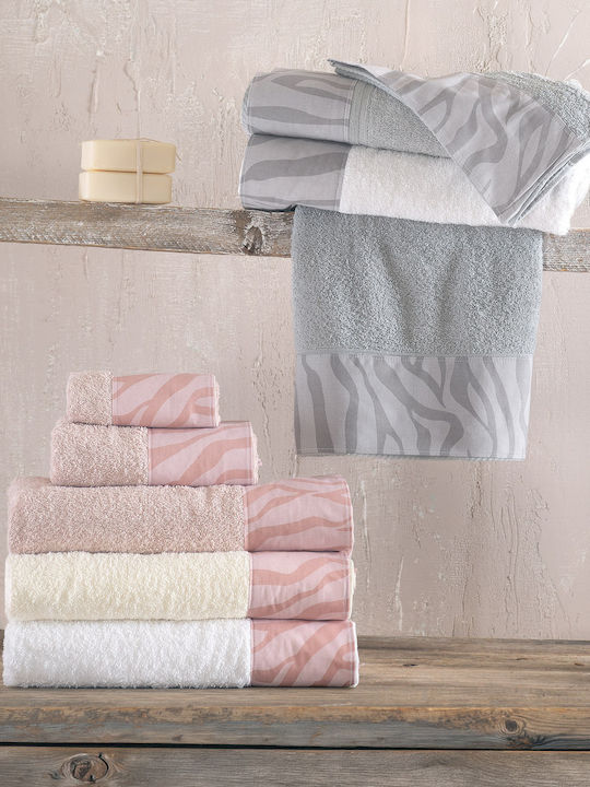 Rythmos Set Badetücher 3Stücke Trisha Puder-Rosa Gewicht 500g/m²