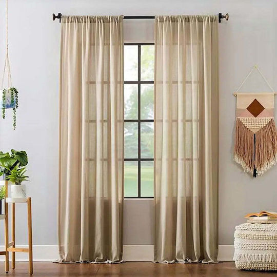 Пердета И Завеси С Плик С Писалка Бежови 150x270см
