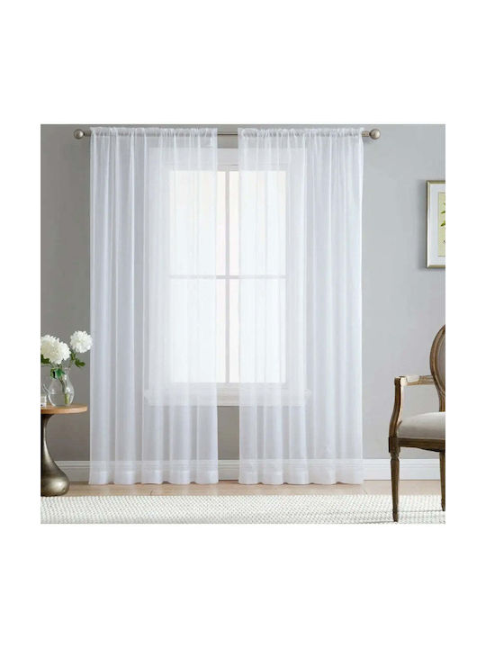 Κουρτίνα με Τούνελ White 145x270εκ.