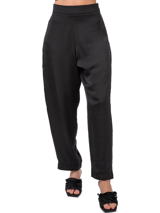 Women's Satin Trousers Black