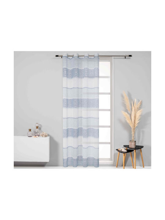 Κουρτίνα με Τρουκς Blue 140x260εκ.