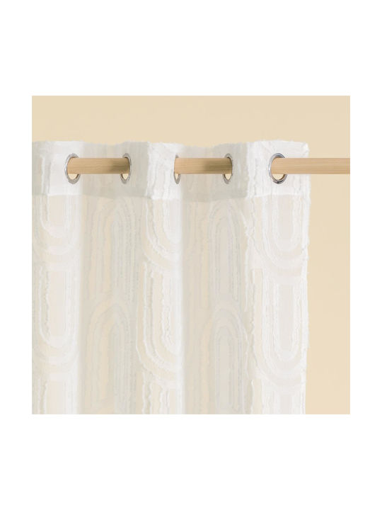 Κουρτίνα με Τρουκς White 140x260εκ.