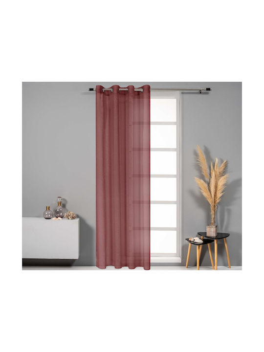 Κουρτίνα με Τρουκς Dark Pink 140x260εκ.