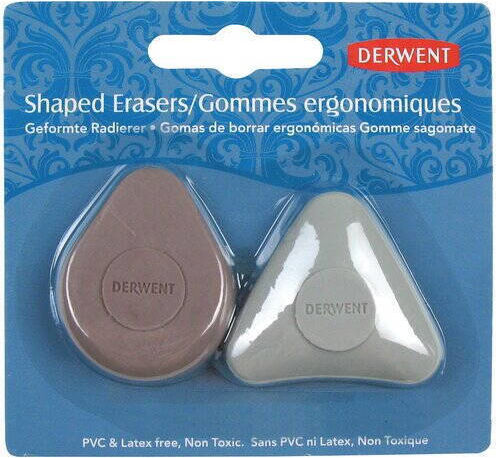 Derwent Derwent Professional Eraser 2 Pcs Set Various Shapes Ergonomic High Efficiency Comfortable