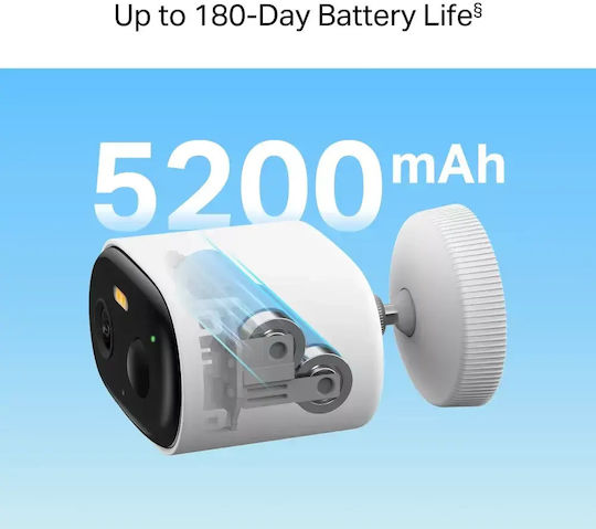 Mercusys MC410 KIT v2 Cameră de Supraveghere IP Wi-Fi Full HD+ 3MP Impermeabilă cu Baterie cu Comunicare Bidirecțională și Obiectiv 3.6mm