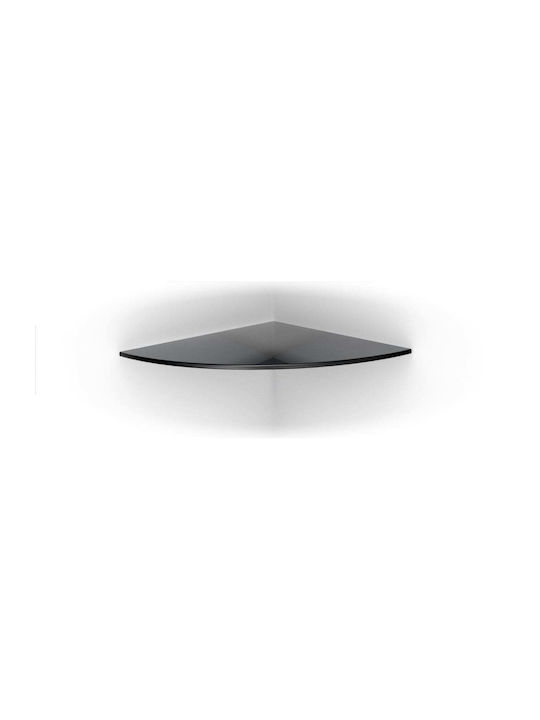 Bolis Italia Кръгъл Рафт За Книги От Стъкло Черен 25x25см