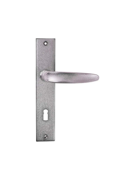 Metal Middle Door Lever Silver Plate
