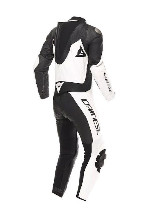 Dainese Demon Sprint Perforated Ανδρική Δερμάτινη Φόρμα Αναβάτη Μοτοσυκλέτας Black/White/White