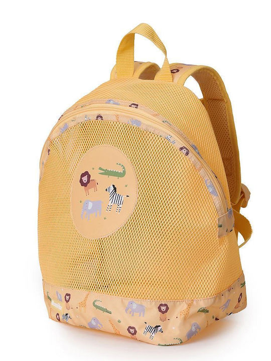 Baby Oliver School Bag Backpack Kindergarten Beige with Water Bottle Holder