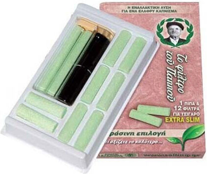 Του Παππού Πίπες Τσιγάρων Extra Slim 5.7mm Πράσινο 12τμχ