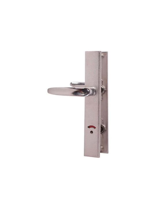 Metal WC Door Handle Silver