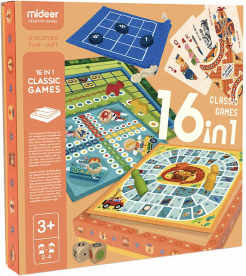 Board Game 16 In 1 Classic Games for 2-4 Players 3+ Years Old MD2038 (EN) MiDeer