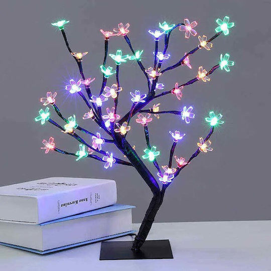 Cireș Decorativ cu 36 de Lămpi LED, Înălțime 40cm, Lumină Caldă Rece Alb Multicolor