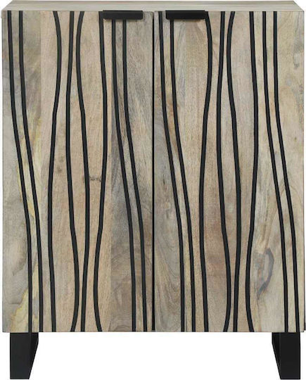 Büroaufbewahrungsschublade und -schrank Holz Weiß und Schwarz 60x33,5x75cm