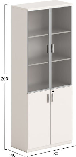 Büroaufbewahrungsschrank Holz mit Schloss 80x40x200cm