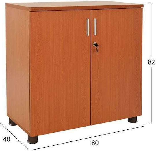 Шкаф За Бюро Vance Дървен С Ключалка Череша 80x40x82см