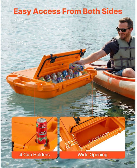 Vevor Floating Φορητό Ψυγείο 37.9lt Πορτοκαλί