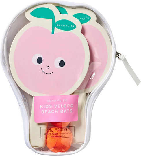 Sunnylife Kids Beach Rackets Velcro Poppy Peach Multi 26180112
