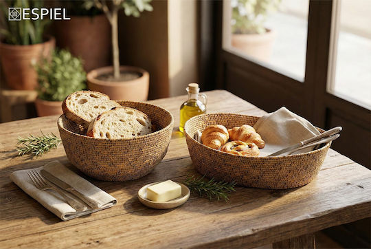Espiel Διακοσμητικό Καλάθι Rattan Καφέ 23x17x6εκ.