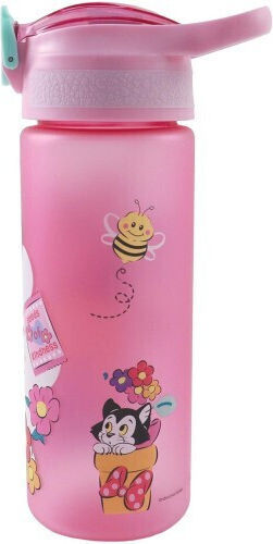 Gim Minnie Детска Бутилка За Вода Термос Пластмаса със Сива Сламка 600ml