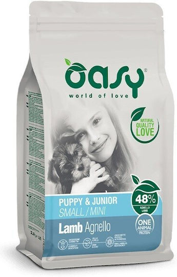 Oasy 0.8kg Trockenfutter für Welpen Kleine Rassen mit Lamm