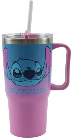 Gim Stitch Stainless Steel Kids Water Bottle Thermos with Straw Transparent 520ml
