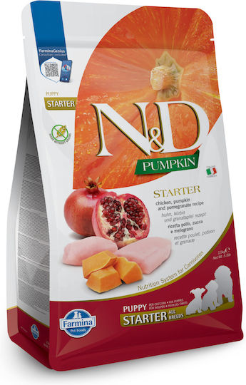 Farmina N&D Pumpkin Starter Puppy 2.5kg Dry Food Grain-Free for Small Breed Puppies with Chicken and Pomegranate