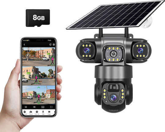 TN-112 IP Cameră de Supraveghere Triplă Wi-Fi/4G Full HD+ 5MP Rezistentă la Apă cu Baterie și Obiectiv de 4mm