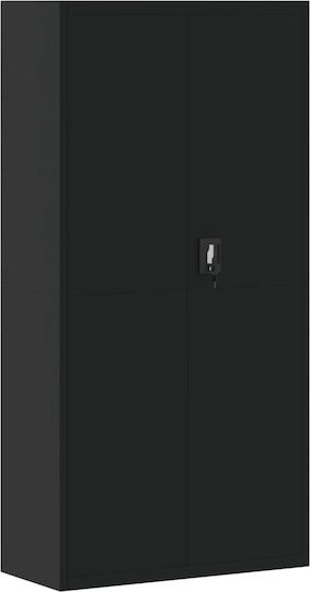 În picioare pe podea de Birou Metalică Negru 90x40x180cm