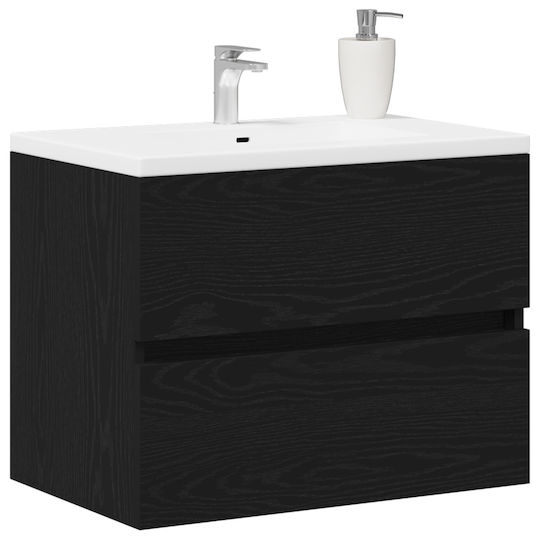 vidaXL Countertop with Sink L60xW38.5xH45cm Black Oak