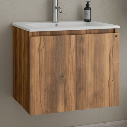 Drop Verona Waschtisch mit Waschbecken mit Licht Amber Baroque Oak
