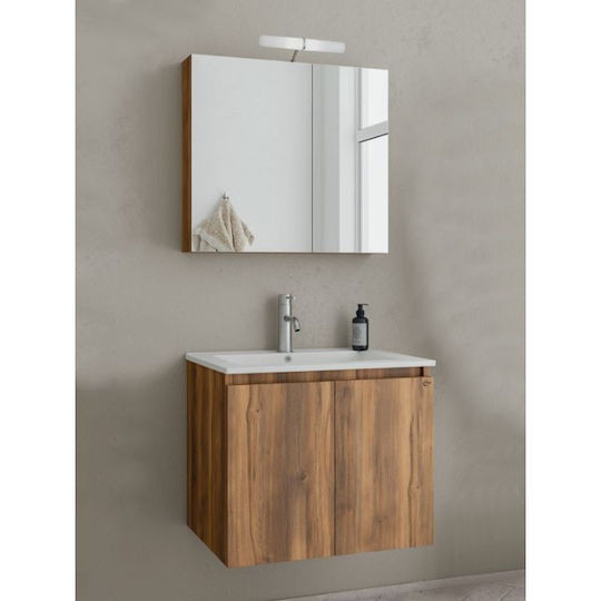 Drop Verona Waschtisch mit Waschbecken mit Licht Amber Baroque Oak