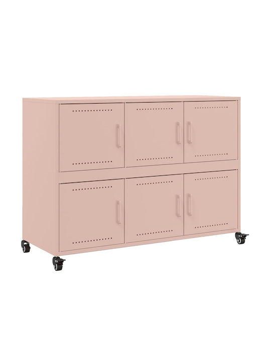 Ντουλάπι Γραφείου Μεταλλικό Ροζ 100.5x39x72cm