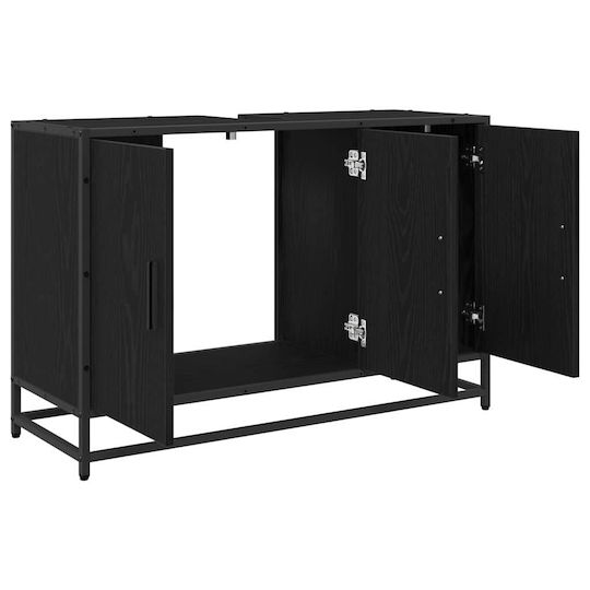 vidaXL Πάγκος με Νιπτήρα Μ90xΒ33xΥ60cm Μαύρη Δρυς vidaXL Πάγκος με Νιπτήρα Μ90xΒ33xΥ60cm Μαύρη Δρυς