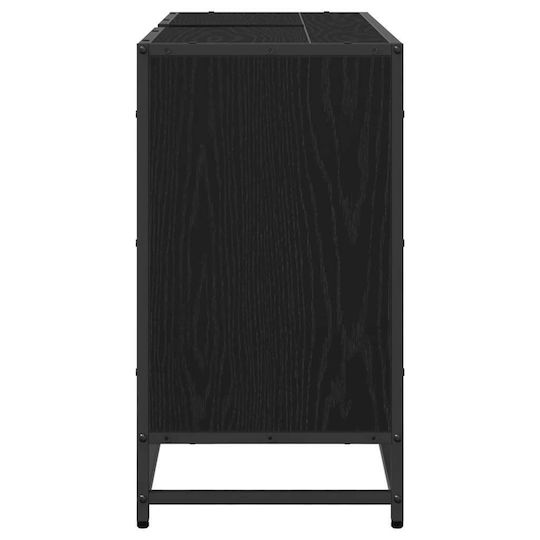 vidaXL Waschtisch mit Waschbecken L90xB33xH60cm Black Oak