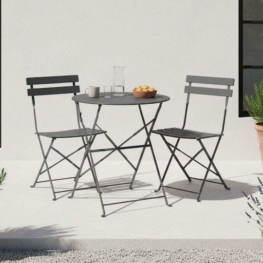 Dining Set 3 Pieces Anthracite Dining Set 3 Pieces Anthracite